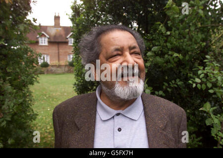British author V.S. Naipaul at his home near Salisbury, Wiltshire after it was announced that he has been awarded the Nobel Prize for Literature. * ..... The 69-year-old, Trinidad-born writer landed the award for 'having united perceptive narrative and incorruptible scrutiny in works that compel us to see the presence of suppressed histories', according to the prize academy. Stock Photo