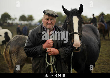 A horse trader (name not known) on the Fair field at the Ballinasloe Horse Fair in Co. Galway, Ireland. Stock Photo