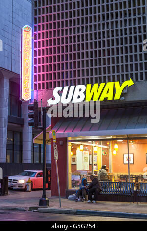 Subway Restaurant in the city Stock Photo