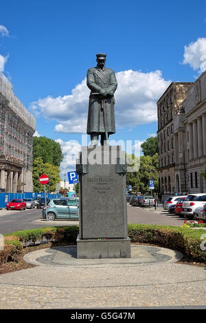 Monument to Polish Marshal Jozef Pilsudski in Warsaw Stock Photo