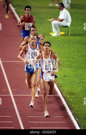 Athletics - 1990 European Athletics Championships - Men's 10,000 metres - Split. 535 ARE NAKKIM [NORWAY], 371 RICHARD NERURKAR [GB]. Stock Photo