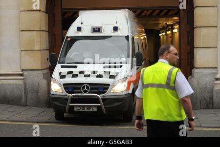 A high security van thought to be containing Christopher Halliwell leaves Bristol Crown Court. Stock Photo
