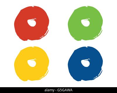 Colorful round paint stains, set isolated illustration background vector Stock Vector