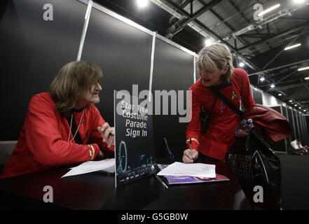 Destination Star Trek - London. Visitors in costume at Destination Star Trek at the ExCel Centre in London. Stock Photo