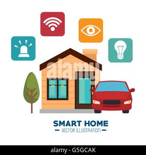 smart house and its applications isolated icon design Stock Vector