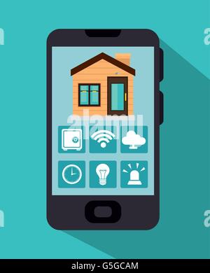 smart house and its applications isolated icon design Stock Vector