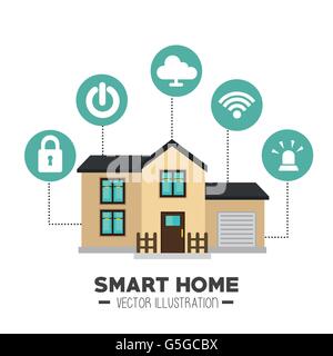 smart house and its applications isolated icon design Stock Vector