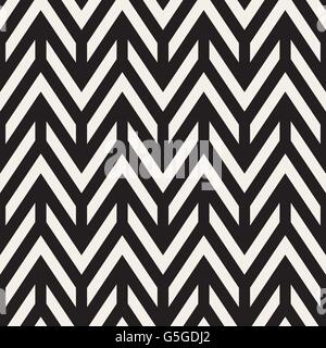 Vector Seamless Chevron ZigZag Horizontal Lines Geometric Pattern Stock Vector