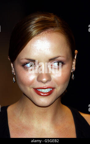 American actress Christina Ricci arriving at the Moulin Rouge premiere at the Odeon cinema in Leicester Square, in London. Stock Photo