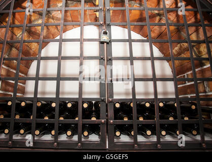 Wine cellar brick vault Stock Photo