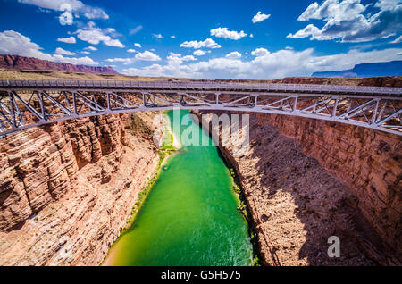 Marble Canyon - Fantastic bridge over the Colorado River in Arizona One of only seven land crossings of the Colorado for 750mi! Stock Photo