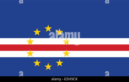 National Flag of Cape Verde. Stock Photo