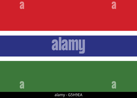 National Flag of The Gambia. Stock Photo