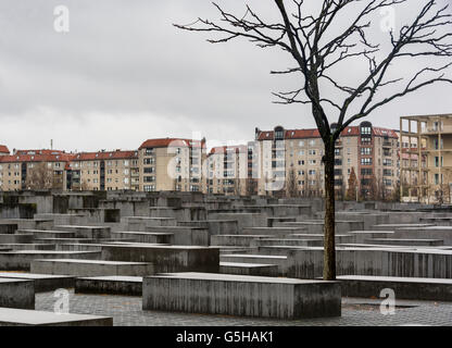 Memorial to the Murdered Jews of Europe or Holocaust Memorial in Berlin, Germany Stock Photo