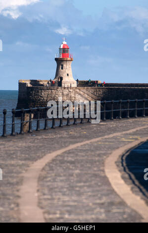 South Shields Lighthouse, River Tyne, South Pier Stock Photo