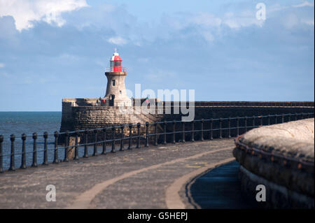 South Shields Lighthouse, River Tyne, South Pier Stock Photo