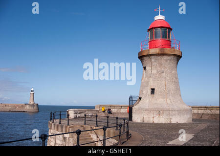 South Shields Lighthouse, River Tyne, South Pier Stock Photo