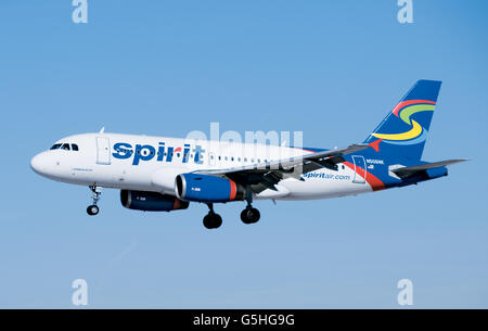 Spirit Airlines Airbus A319 Landing Stock Photo