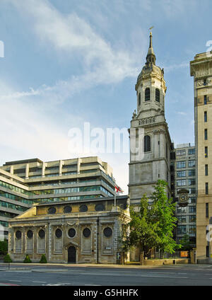 St Magnus the Martyr church in the City of London, north front, by Chrisopher Wren Stock Photo