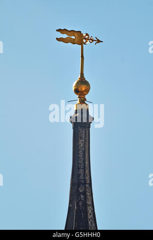St Magnus the Martyr church in the City of London, by Chrisopher Wren. Weathervane Stock Photo