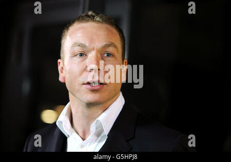 Sir Chris Hoy attends The Yellow Ball, the inaugural Bradley Wiggins Foundation event at the Roundhouse, London Stock Photo