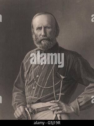 FRANCO-PRUSSIAN WAR: Giuseppe Garibaldi. Italy, antique print 1875 Stock Photo