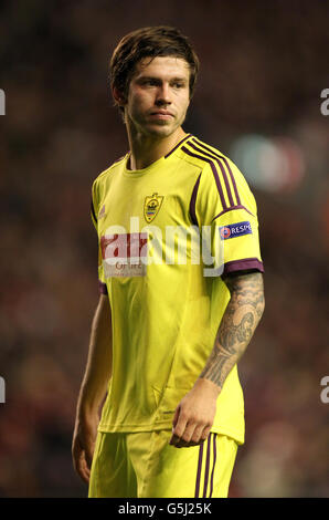 Soccer - UEFA Europa League - Group A - Liverpool v Anzhi Makhachkala - Anfield. Fedor Smolov, Anzhi Makhachkala Stock Photo