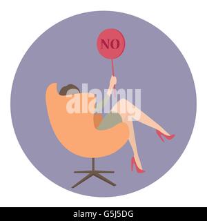 woman business say no show sign Stock Vector