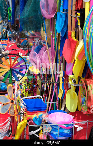 colourful seaside beach toys Stock Photo