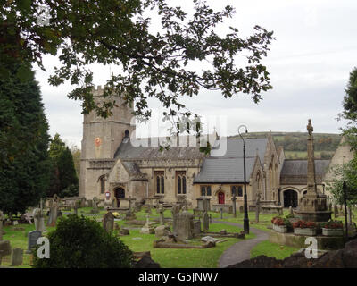 A view of St Nicholas Church, Bathampton, near Bath, Somerset, where a bell-ringer had to be rescued by fire crews after she became entangled in ropes at the church. Stock Photo