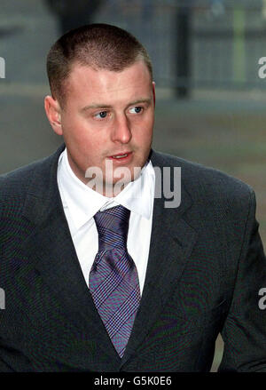 Paul Clifford arrives at Hull Crown Court, where he is accused along with Leeds United footballers Lee Bowyer and Jonathan Woodgate, and Neale Caveney, of causing grievous bodily harm with intent to student Sarfraz Najeib. 14/12/01 Paul Clifford who has been found guilty of causing grievous bodily harm with intent in January last year in an incident in Leeds city centre in which 21-year-old student Sarfraz Najeib was left with injuries including a broken nose and cheekbone and a fractured leg.. The jury at Hull Crown Court also found him guilty of affray. Stock Photo