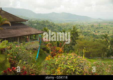 Typical Balinese house in nice landscape Stock Photo