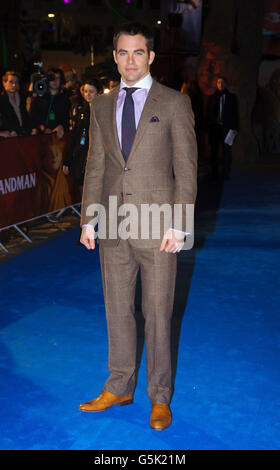 'Rise of the Guardians' Premiere - London. Chris Pine arriving at the UK premiere of Rise of the Guardians, in Leicester Square, central London. Stock Photo