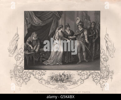 TREATY OF TROYES 1420: King Henry V of England marries Princess Catherine, 1853 Stock Photo
