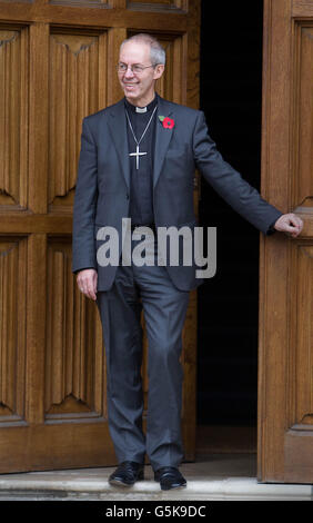 The new Archbishop of Canterbury the Right Reverend Justin Welby, the current Bishop of Durham, who has yet to officially take up his new post, at Lambeth Palace in London. Stock Photo