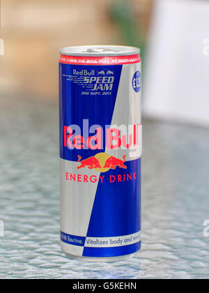 Can of Red Bull Energy Drink Stock Photo