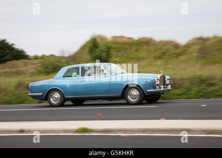 1969 60s Rolls Royce en-route to Southport's Victoria Park, in Merseyside, UK, for the Woodvale Transport Vehicle of Festival Classics. Vintage, collectable cars. Stock Photo