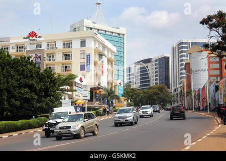 Street view in Kigali city center, Rwanda, Africa Stock Photo