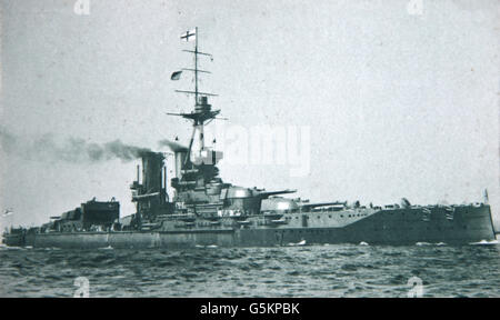 'HMS Iron Duke', dreadnought battleship of the Royal Navy, Stock Photo