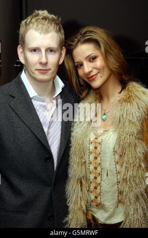 TV presenters Patrick Kielty and girlfriend Amanda Byram, at the Curzon Soho cinema in London's Shaftesbury Avenue, for the gala screening of Bloody Sunday. * ... which tells the story of the 1972 killing by British Soldiers of 13 civilians during a civil rights march in the city. Stock Photo