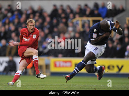 Millwall's Danny Shittu in action against Blackburn Rovers during the FA  Cup, Quarter Final Replay at Ewood Park, Blackburn Stock Photo - Alamy