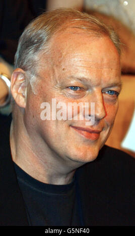 Pink Floyd member Dave Gilmour during a photocall before a live concert to promote the release of 'When Love Speaks' an album of Shakespearian sonnets at the Old Vic theatre, London. * 20/05/03 Pink Floyd member Dave Gilmour, who was kick starting a new project to build housing for homeless people and public sector workers in the country's most expensive areas. The Pink Floyd rock star is to join the chief executive of Crisis, the charity for homeless people, in launching a plan to house 400 workers and homeless people in central London. The guitarist has already pledged 3.6 million to the Stock Photo