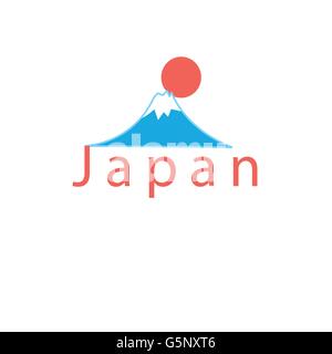 Beautiful vector illustration of icon mountain in Japan mount Fuji Stock Vector
