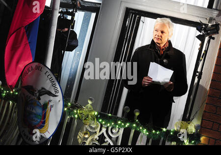 Assange press conference Stock Photo