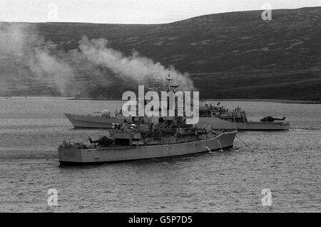 HMS Antelope : 1982 Stock Photo