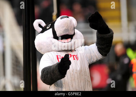 Soccer - FA Cup - Third Round - Fulham v Blackpool - Craven Cottage. Fulham mascot Billy the Badger Stock Photo