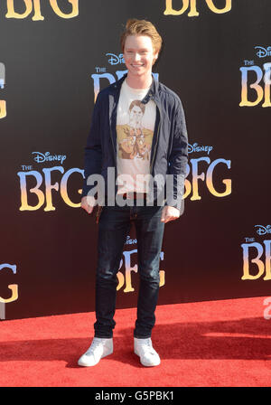 Hollywood, CA, USA. 21st June, 2016. 21 June 2016 - Hollywood. Calum Worthy. Arrivals for the Premiere Of Disney's ''The BFG'' held at El Capitan Theater. Photo Credit: Birdie Thompson/AdMedia Credit:  Birdie Thompson/AdMedia/ZUMA Wire/Alamy Live News Stock Photo