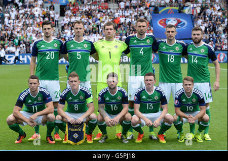 Northern Ireland team line-up ; June 21, 2016 - Football : Uefa Euro France 2016, Group C, Northern Ireland 0-1 Germany, at Stade Parc des Princes, Paris, France.; ; © aicfoto/AFLO/Alamy Live News Stock Photo