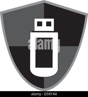 usb security icon Stock Vector