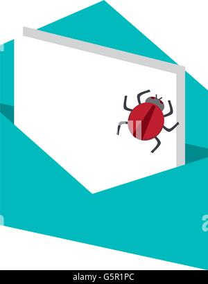bug virus infection with document vector illustration design Stock ...